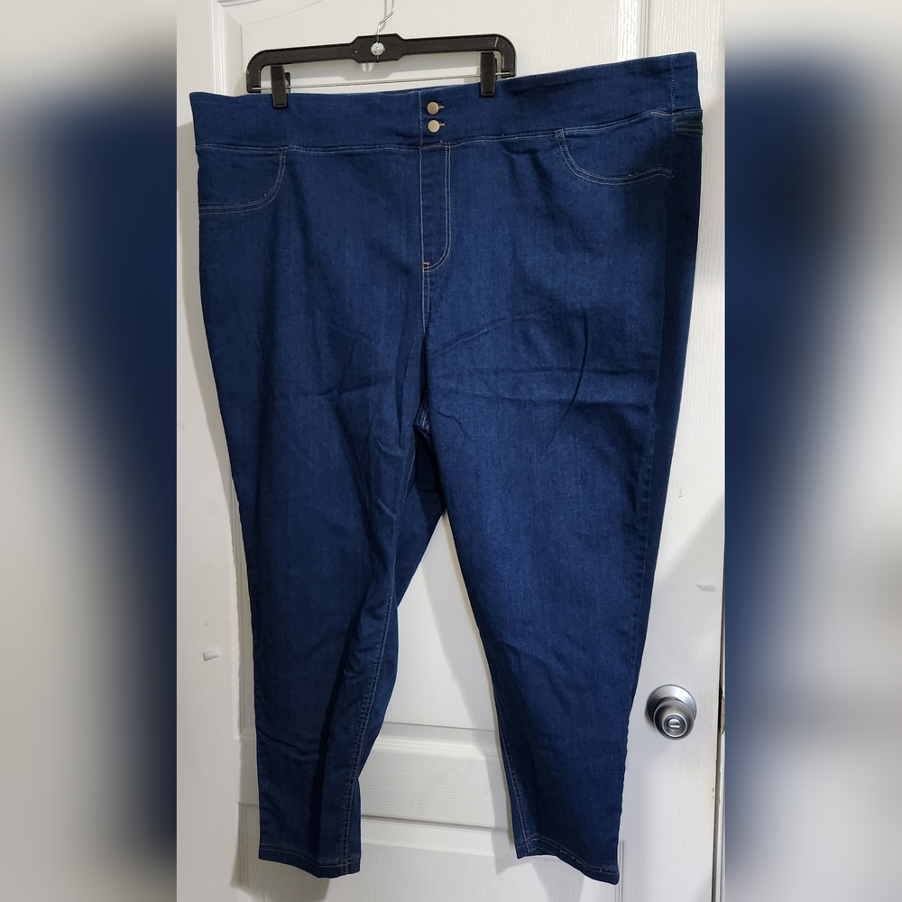 Terra & Sky Womens Plus Size Denim Capris Sz 4X